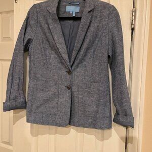 Linen light blue jacket women's size 2 Draper James wears like a medium
